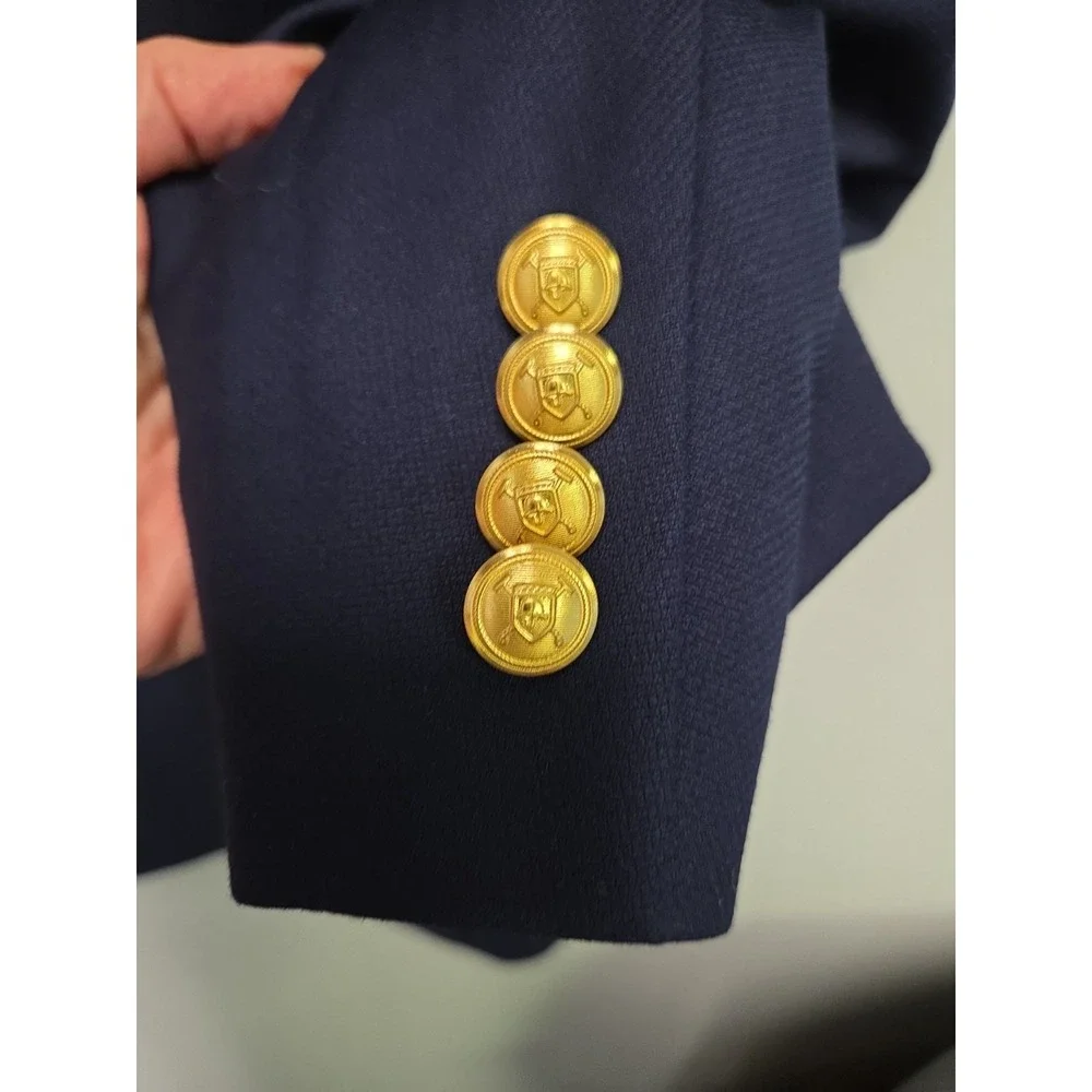 RALPH Ralph Lauren Blazer Men's 50R Navy Blue Gold Crest Buttons Sport Coat